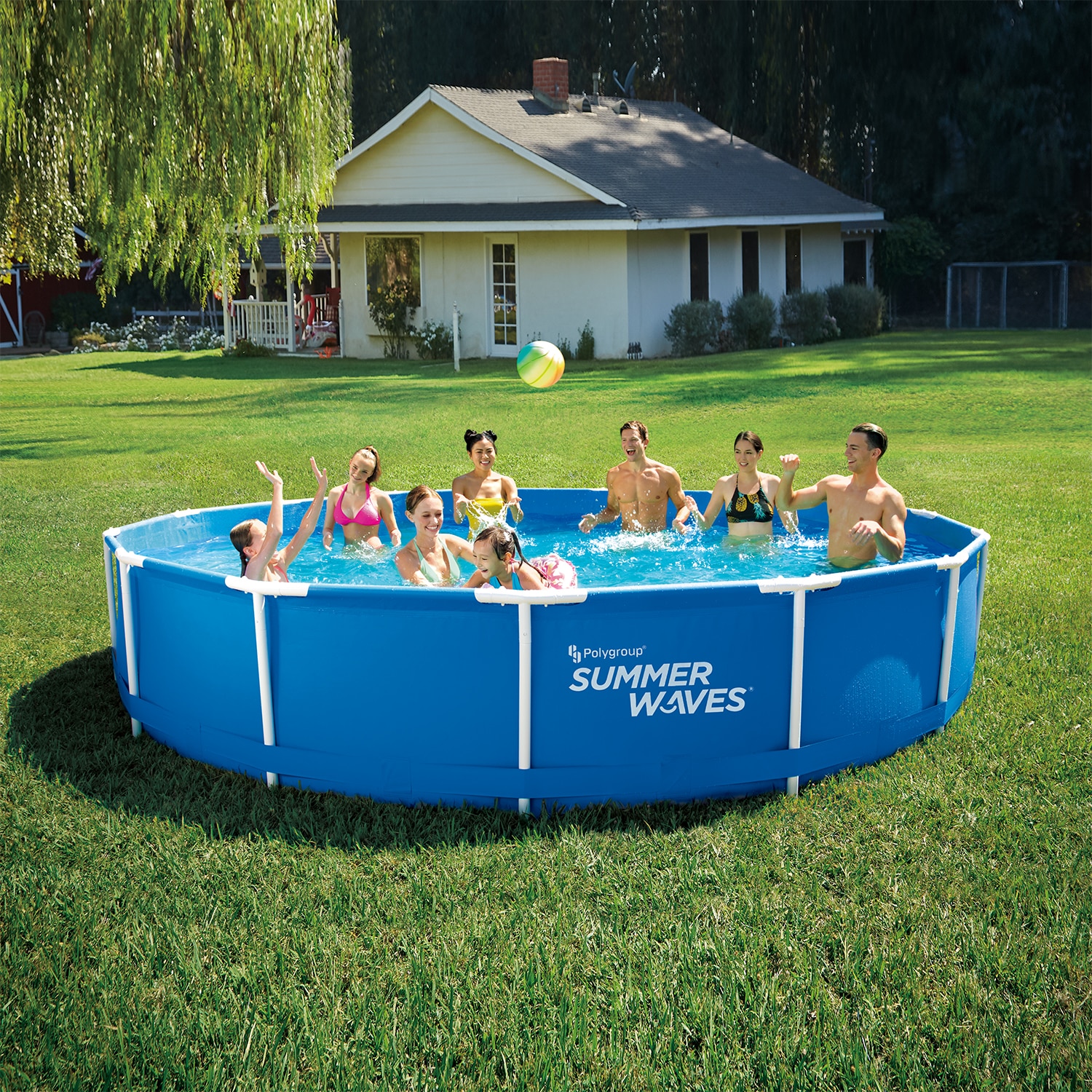 Piscina cadru metalic Summer Waves, 457×91 cm, 13.000 litri, cu toate accesoriile Household NewTrend