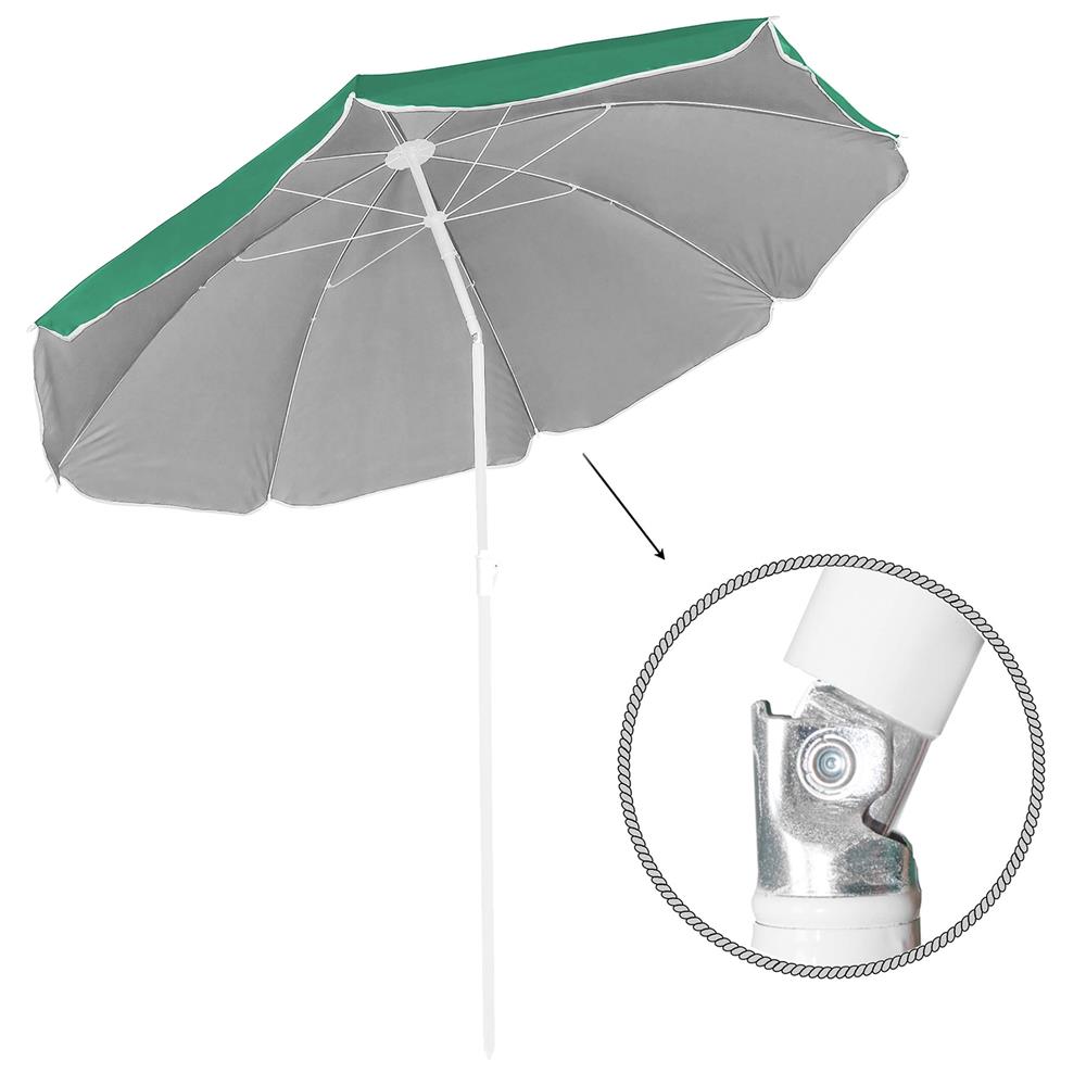 Umbrela de plaja pliabila cu inclinare reglabila, diametru 160 cm, verde Household NewTrend