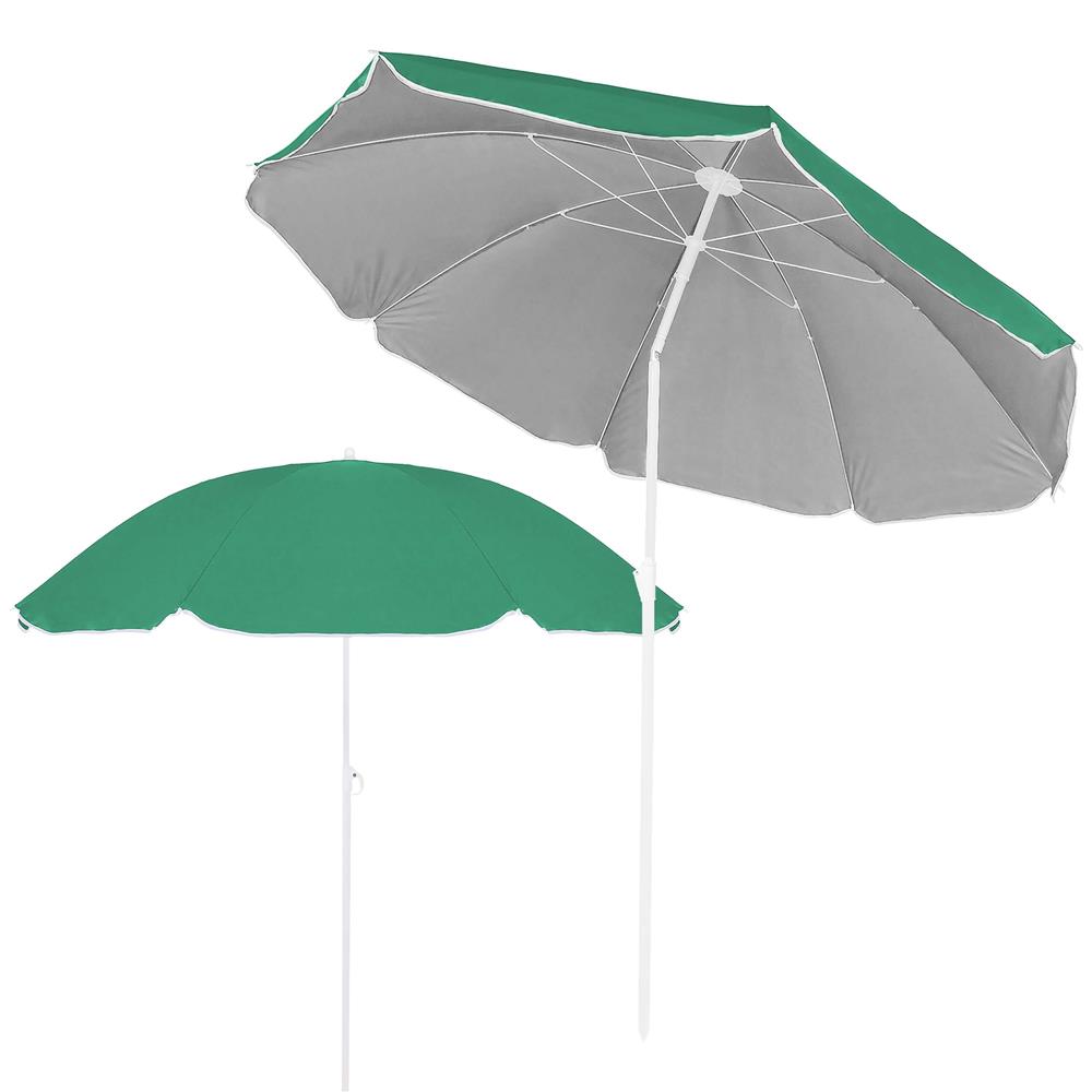 Umbrela de plaja pliabila cu inclinare reglabila, diametru 160 cm, verde Household NewTrend