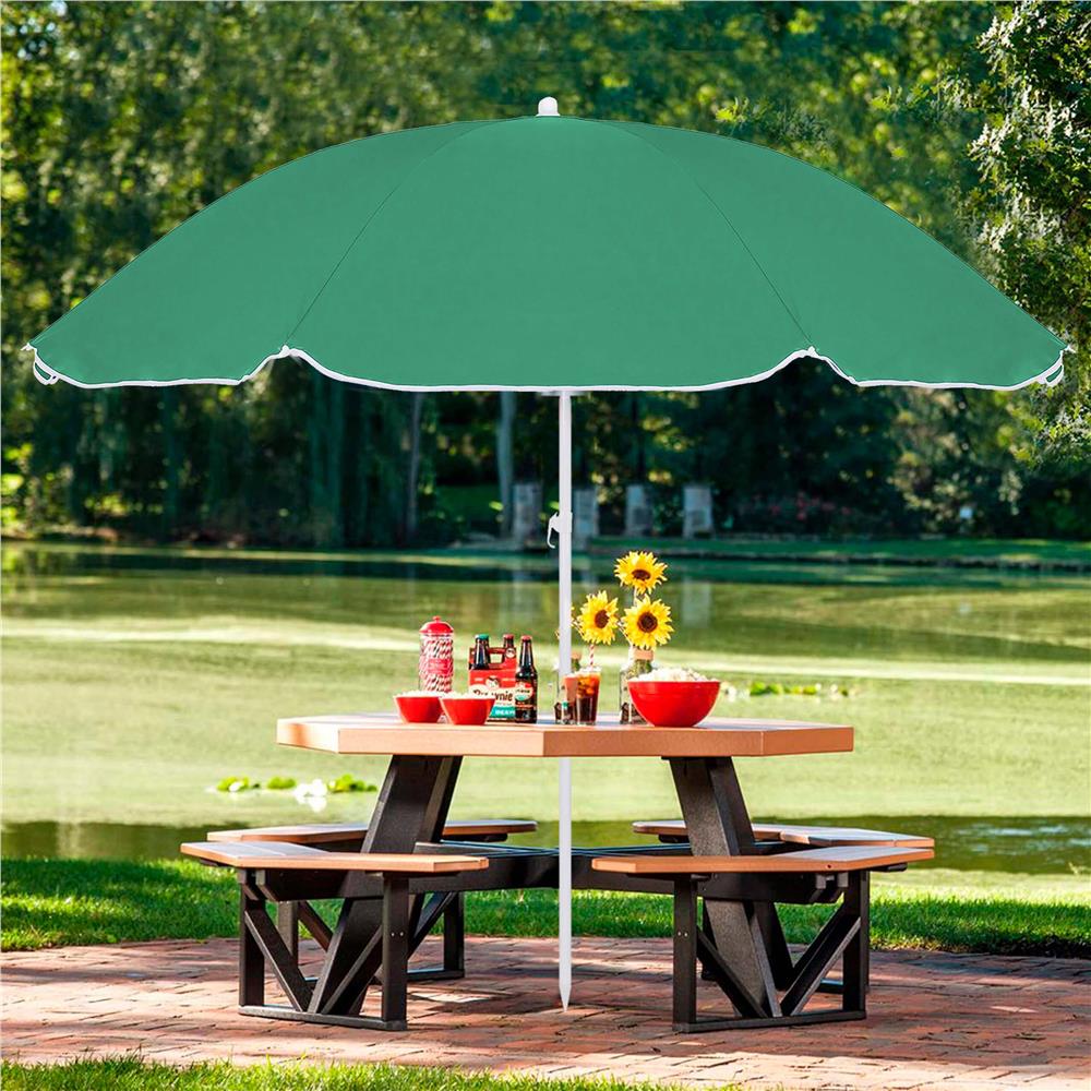 Umbrela de plaja pliabila cu inclinare reglabila, diametru 160 cm, verde Household NewTrend