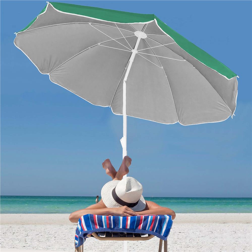 Umbrela de plaja pliabila cu inclinare reglabila, diametru 160 cm, verde Household NewTrend