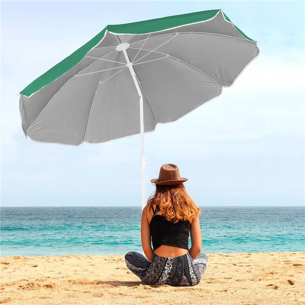 Umbrela de plaja pliabila cu inclinare reglabila, diametru 160 cm, verde Household NewTrend
