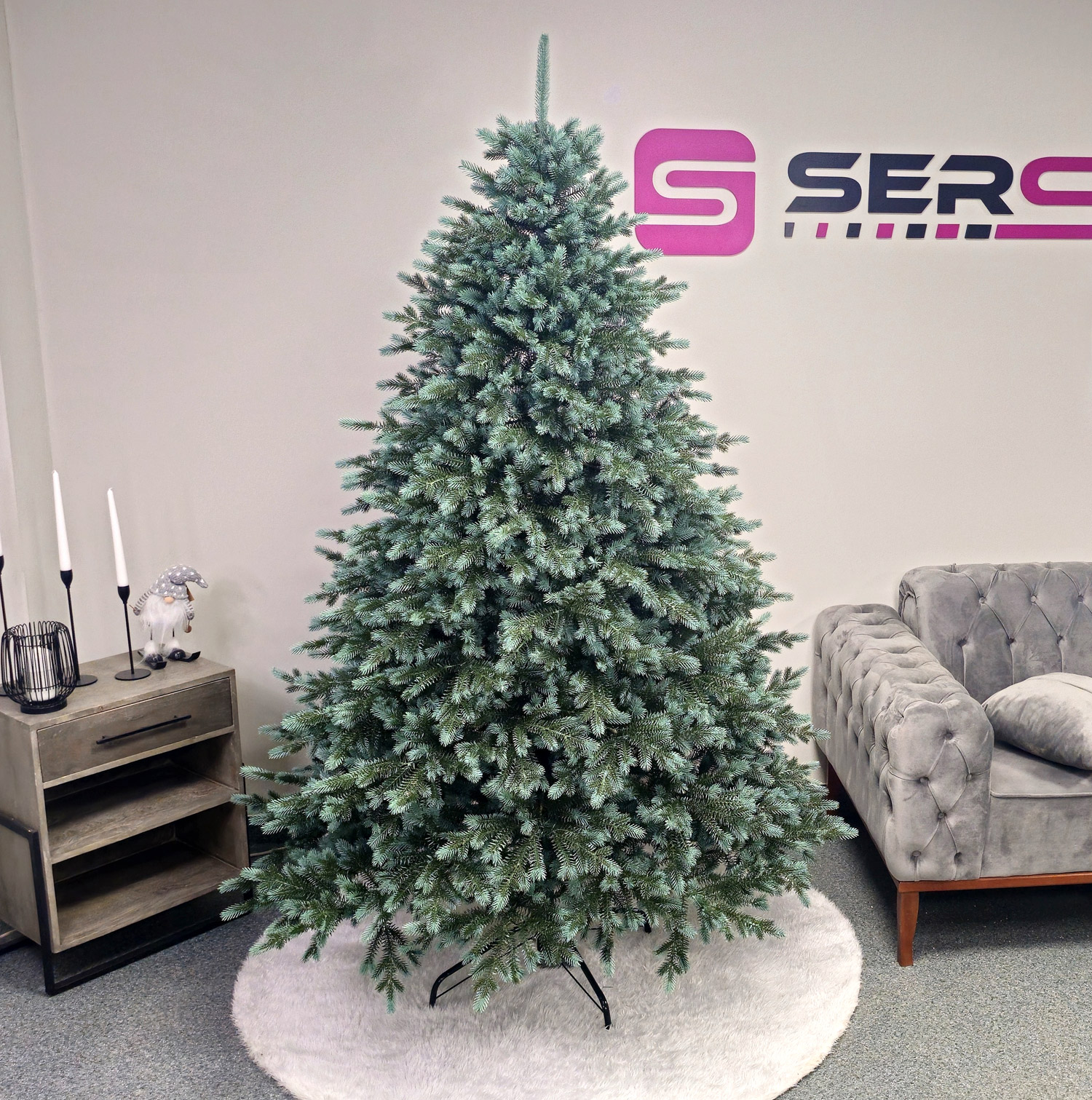 Brad artificial Christmas Deluxe by Sersimo, Alaska verde argintiu, integral 3D, 180cm Household NewTrend