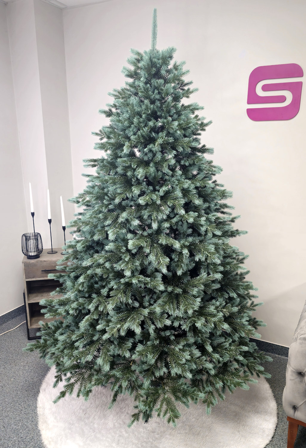Brad artificial Christmas Deluxe by Sersimo, Alaska verde argintiu, integral 3D, 180cm Household NewTrend