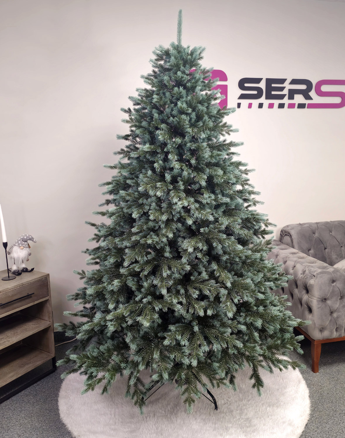 Brad artificial Christmas Deluxe by Sersimo, Alaska verde argintiu, integral 3D, 180cm Household NewTrend