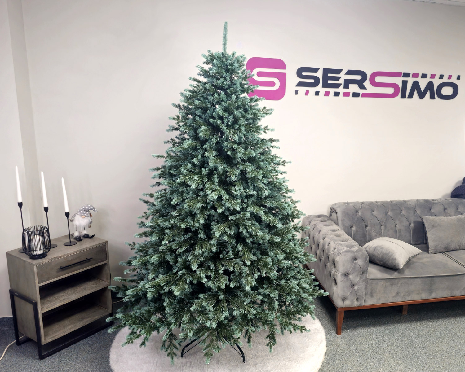 Brad artificial Christmas Deluxe by Sersimo, Alaska verde argintiu, integral 3D, 210cm Household NewTrend