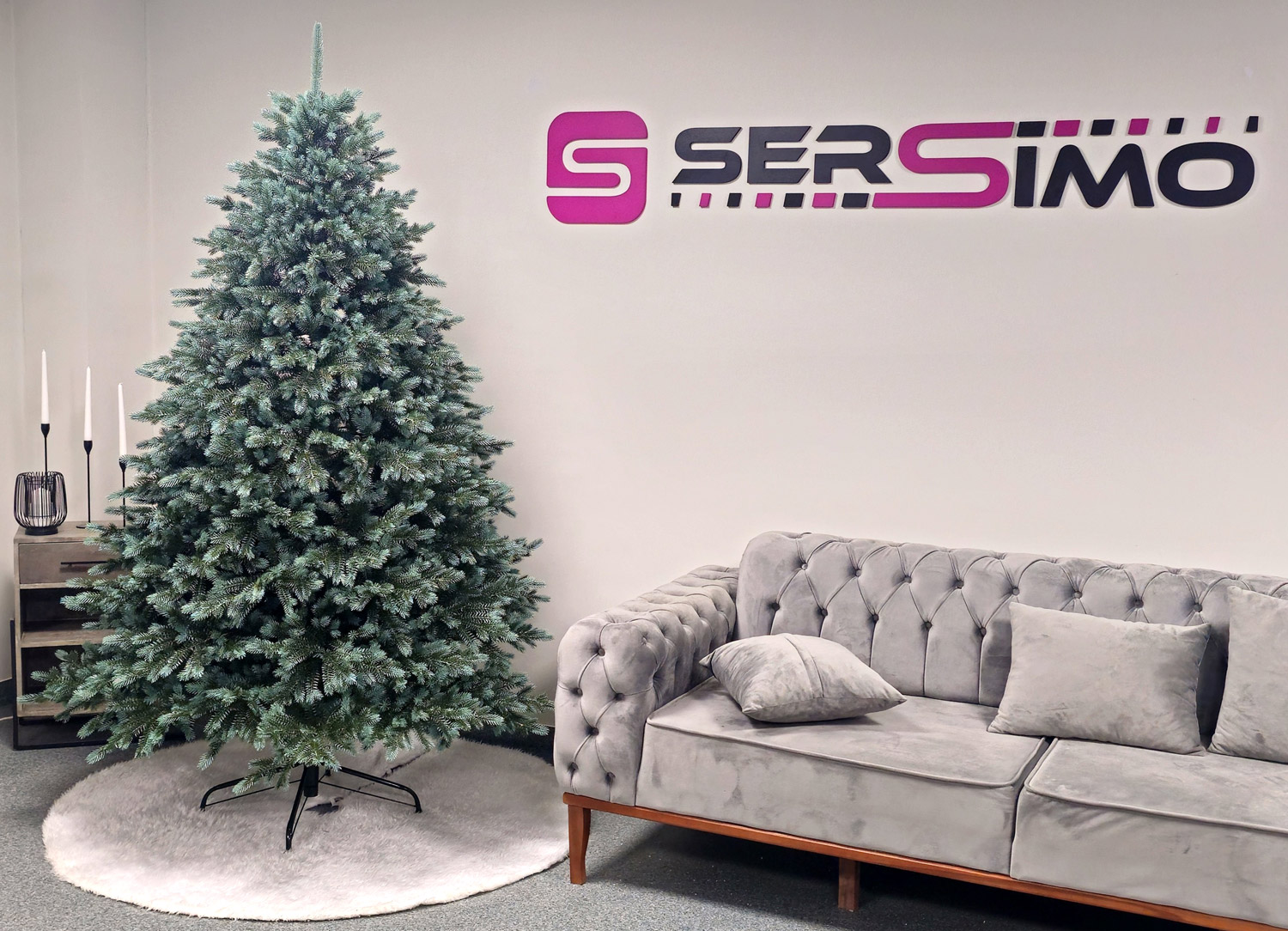 Brad artificial Christmas Deluxe by Sersimo, Alaska verde argintiu, integral 3D, 210cm Household NewTrend
