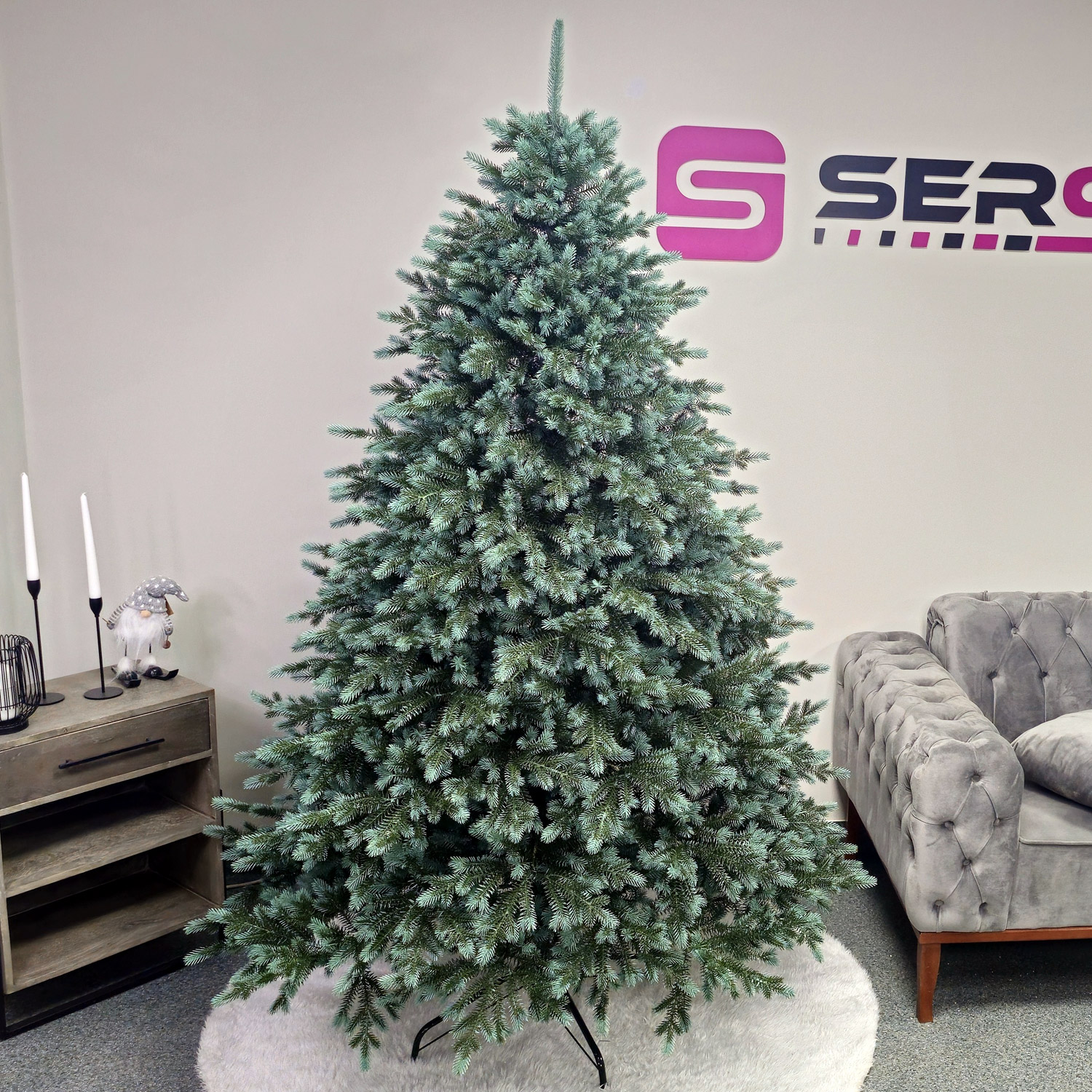 Brad artificial Christmas Deluxe by Sersimo, Alaska verde argintiu, integral 3D, 230cm Household NewTrend