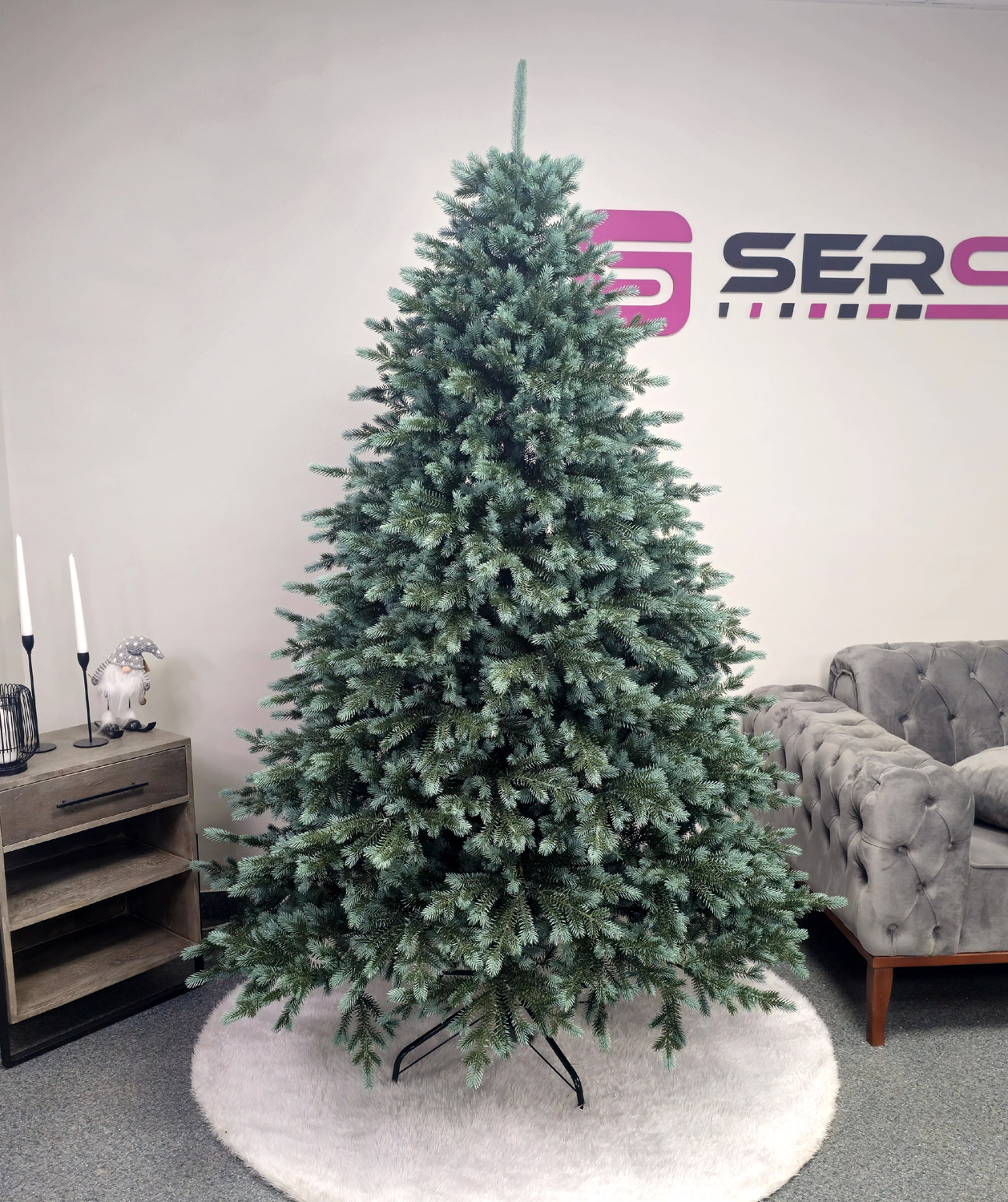 Brad artificial Christmas Deluxe by Sersimo, Alaska verde argintiu, integral 3D, 230cm Household NewTrend