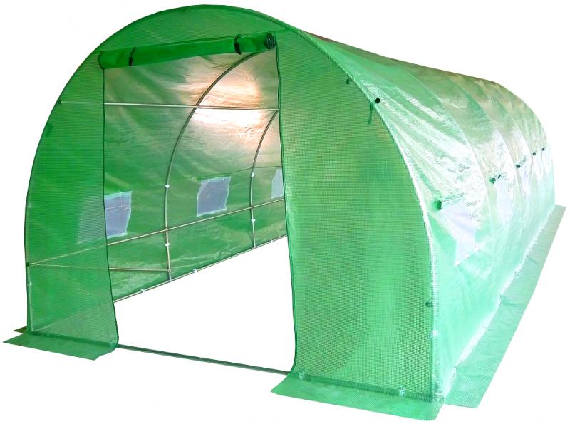 Sera de gradina, tip tunel cu cadru metalic, 300x600cm, verde, 18mp (ventilatie suplimentara) Household NewTrend