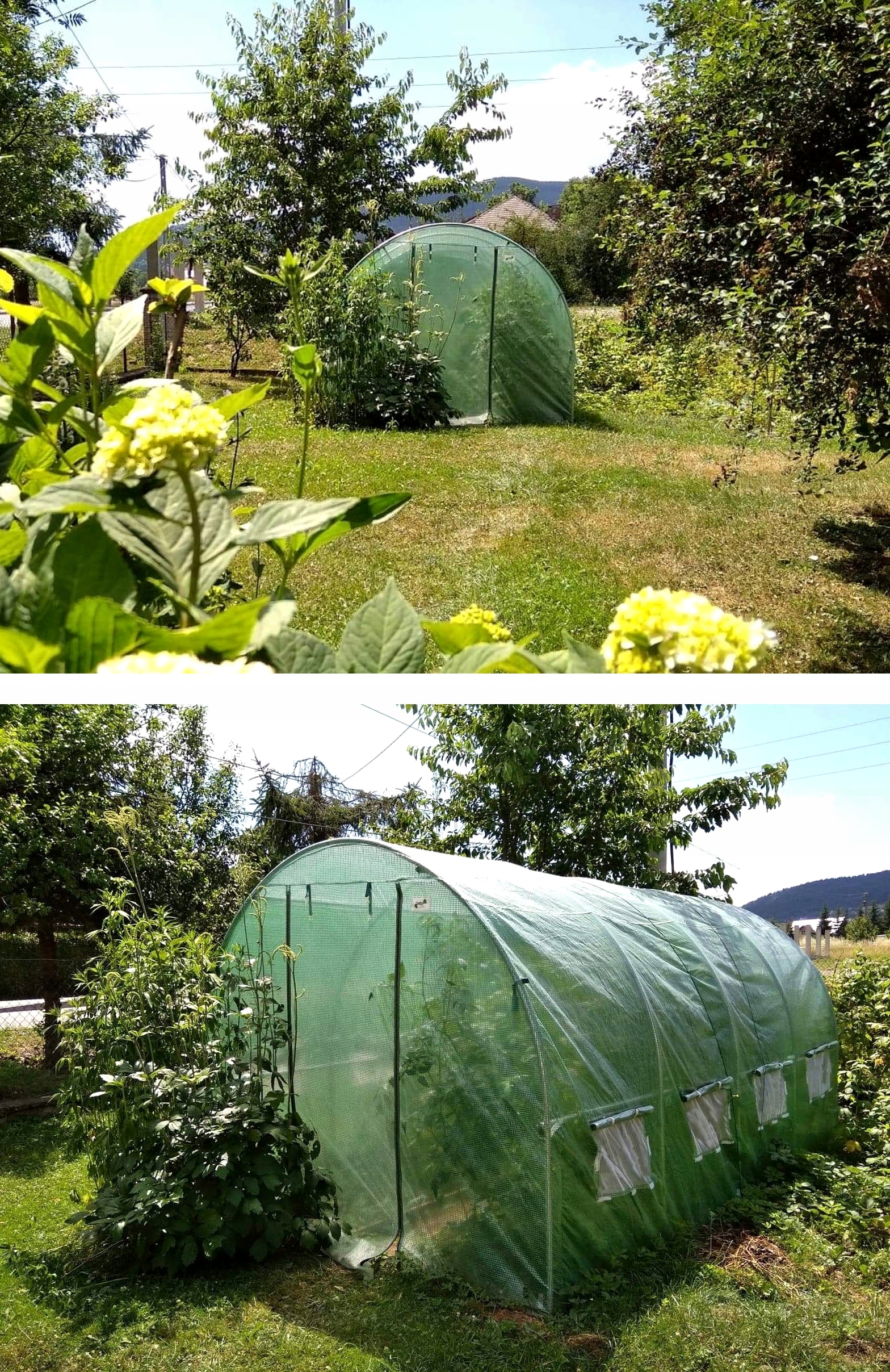 Sera de gradina, tip tunel cu cadru metalic, 300x600cm, verde, 18mp (ventilatie suplimentara) Household NewTrend