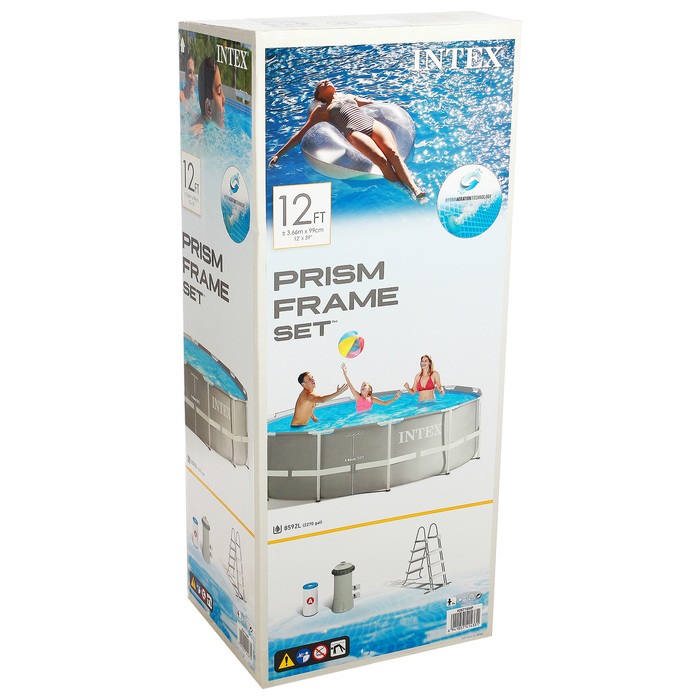 Piscina cadru metalic Intex Prism Frame, 366x99cm, 9.000 litri, cu pompa de filtrare si scara Household NewTrend
