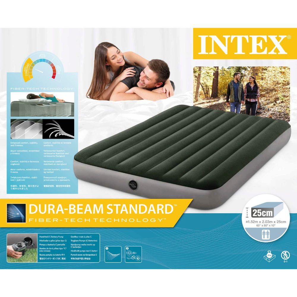 Saltea Intex Prestige Airbed Queen Dura-Beam pompa inclusa, 152x203x25cm Household NewTrend