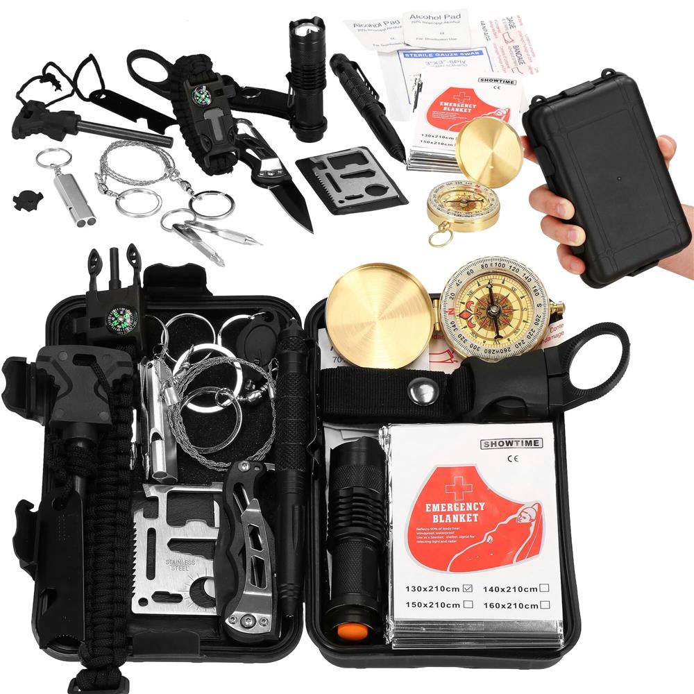 Kit de supravietuire turistic multifunctional camping, vanatoare, pescuit, 19 piese Household NewTrend