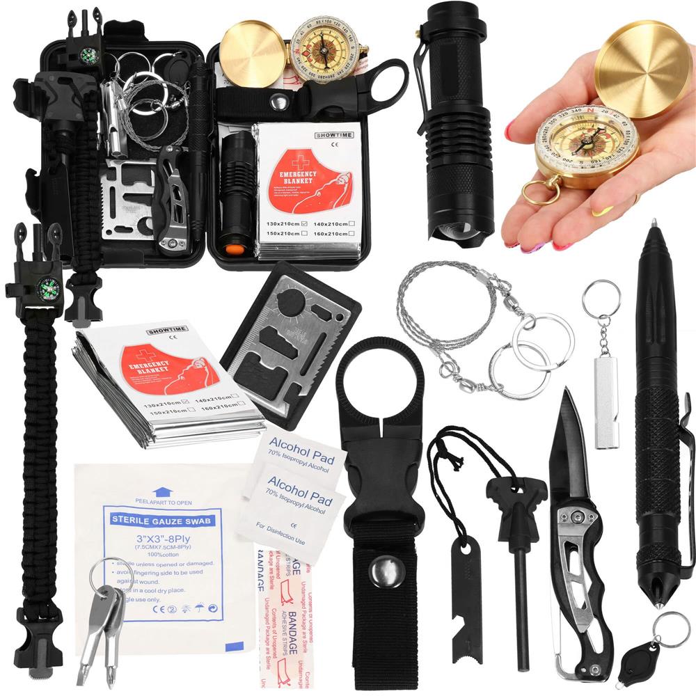 Kit de supravietuire turistic multifunctional camping, vanatoare, pescuit, 19 piese Household NewTrend