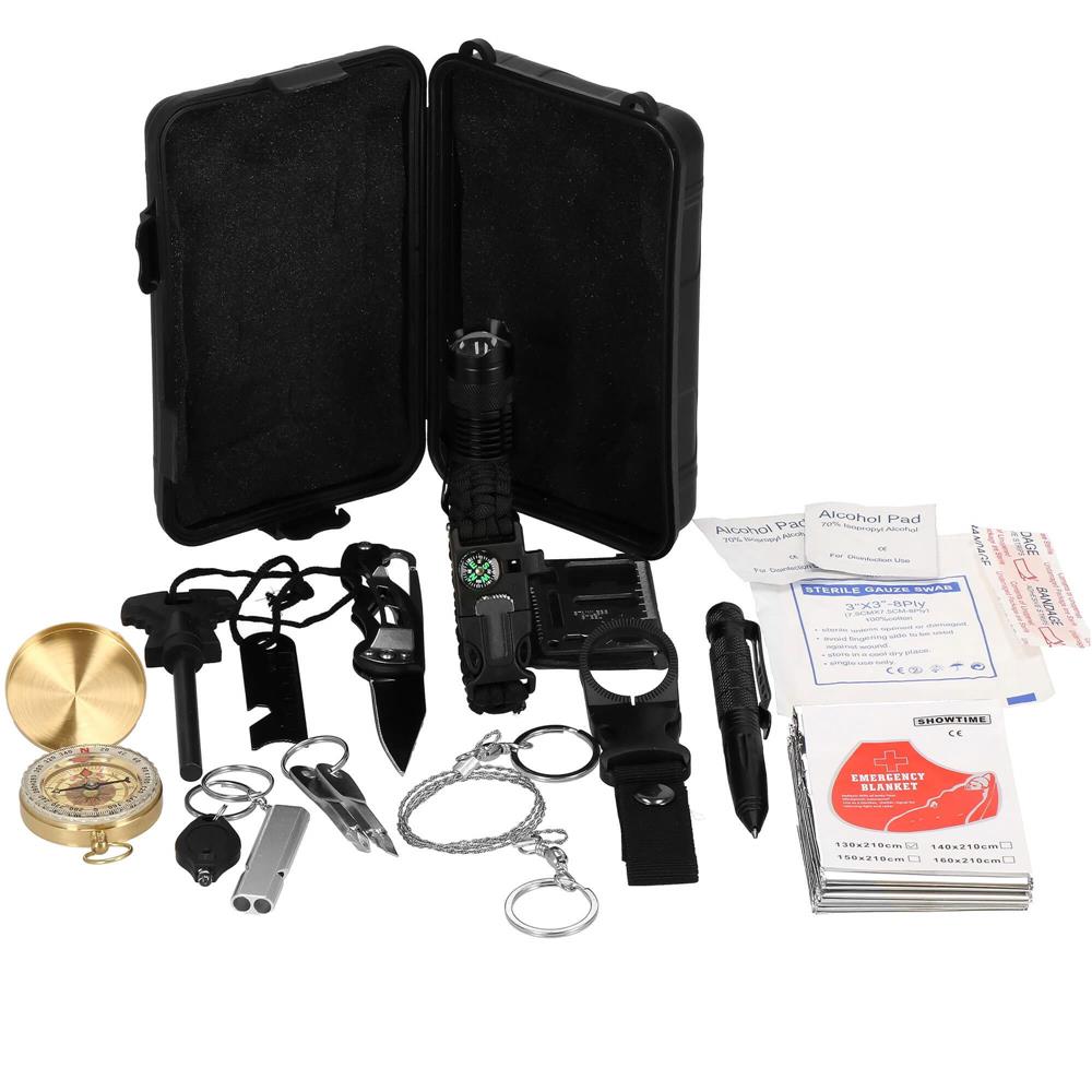 Kit de supravietuire turistic multifunctional camping, vanatoare, pescuit, 19 piese Household NewTrend