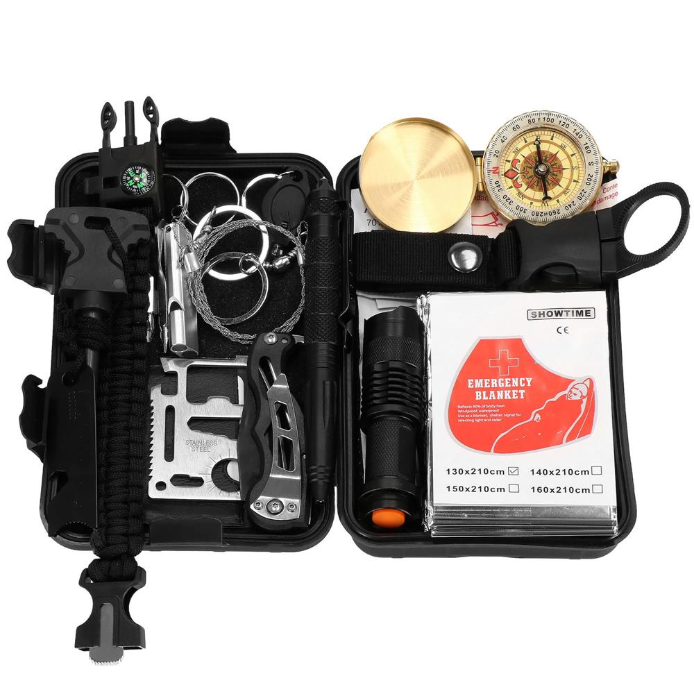 Kit de supravietuire turistic multifunctional camping, vanatoare, pescuit, 19 piese Household NewTrend