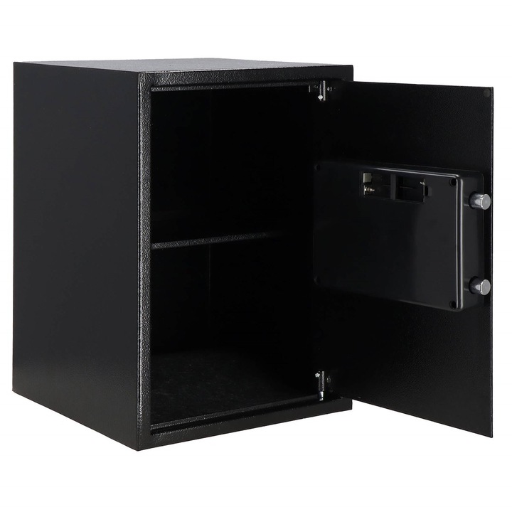 Seif electronic standard cu cifru si cheie, 350x500x360 mm, Otel, Negru Household NewTrend