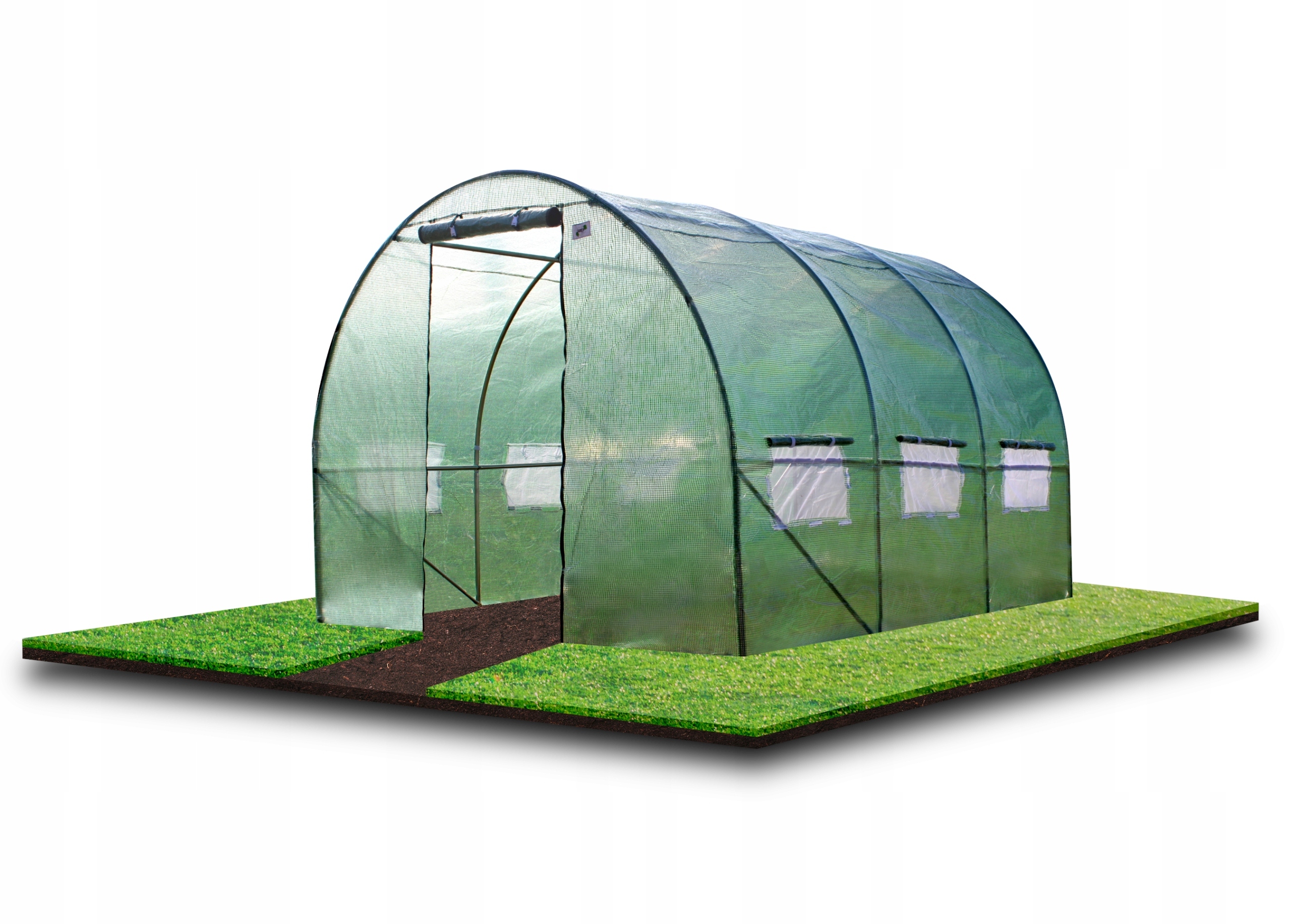 Sera de gradina, tip tunel cu cadru metalic, 250x400cm, 10mp (3 segmente) Household NewTrend