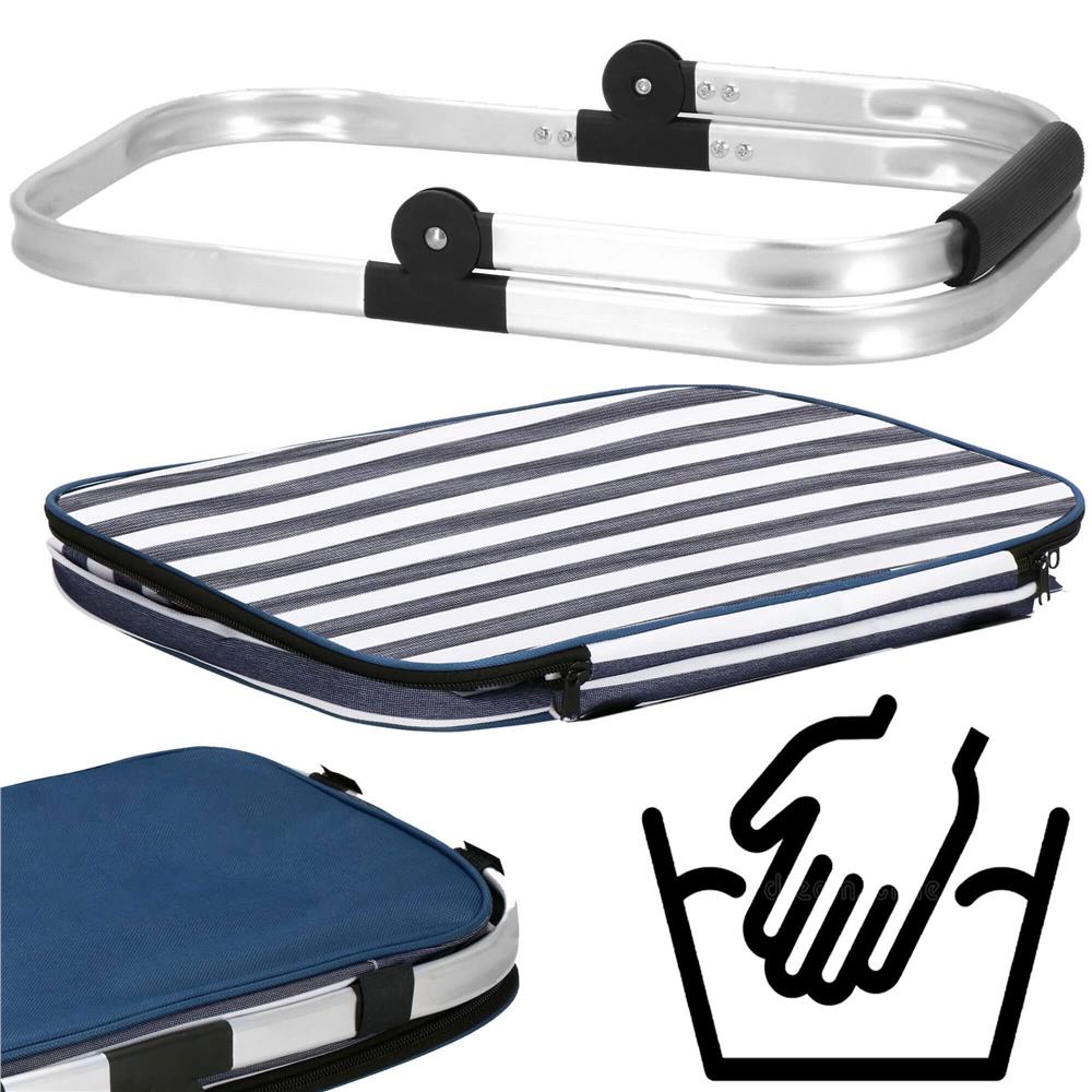 Geanta pentru picnic sau plaja, termoizolanta, 28 litri, alb albastru Household NewTrend