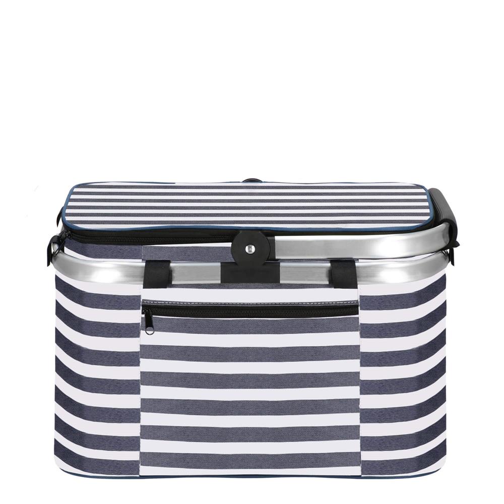Geanta pentru picnic sau plaja, termoizolanta, 28 litri, alb albastru Household NewTrend