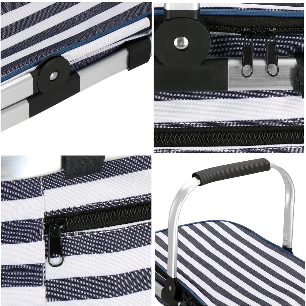 Geanta pentru picnic sau plaja, termoizolanta, 28 litri, alb albastru Household NewTrend