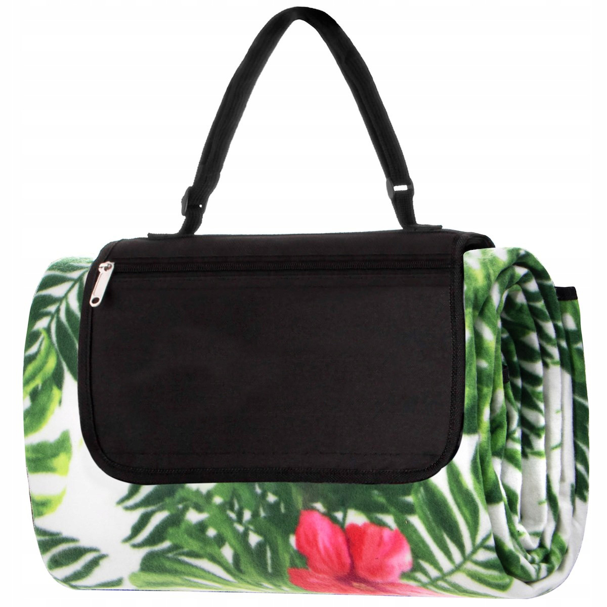 Patura pentru picnic sau plaja, cu folie izolatoare si maner, 160x200cm, floral Household NewTrend