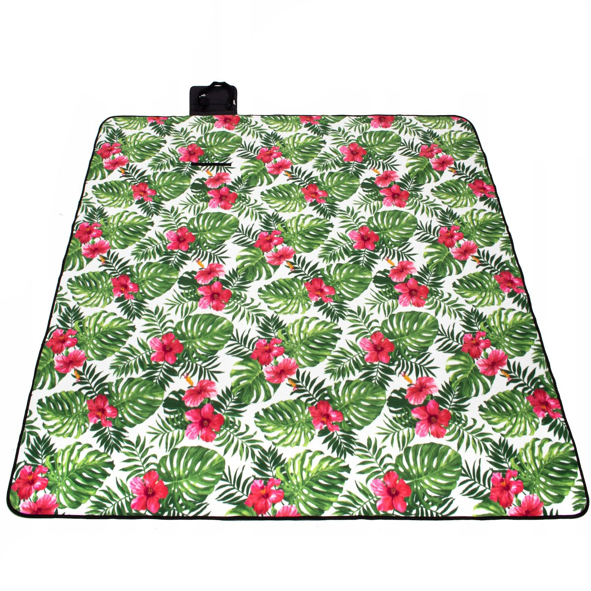 Patura pentru picnic sau plaja, cu folie izolatoare si maner, 160x200cm, floral Household NewTrend