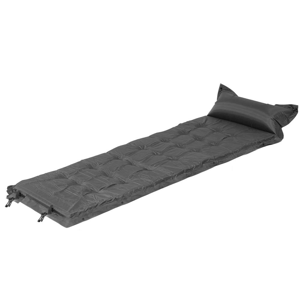 Saltea plabila cu perna din spuma poliuretanica, cu autoumflare, 193x68x3.5cm, gri Household NewTrend
