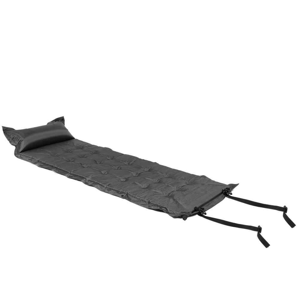 Saltea plabila cu perna din spuma poliuretanica, cu autoumflare, 193x68x3.5cm, gri Household NewTrend