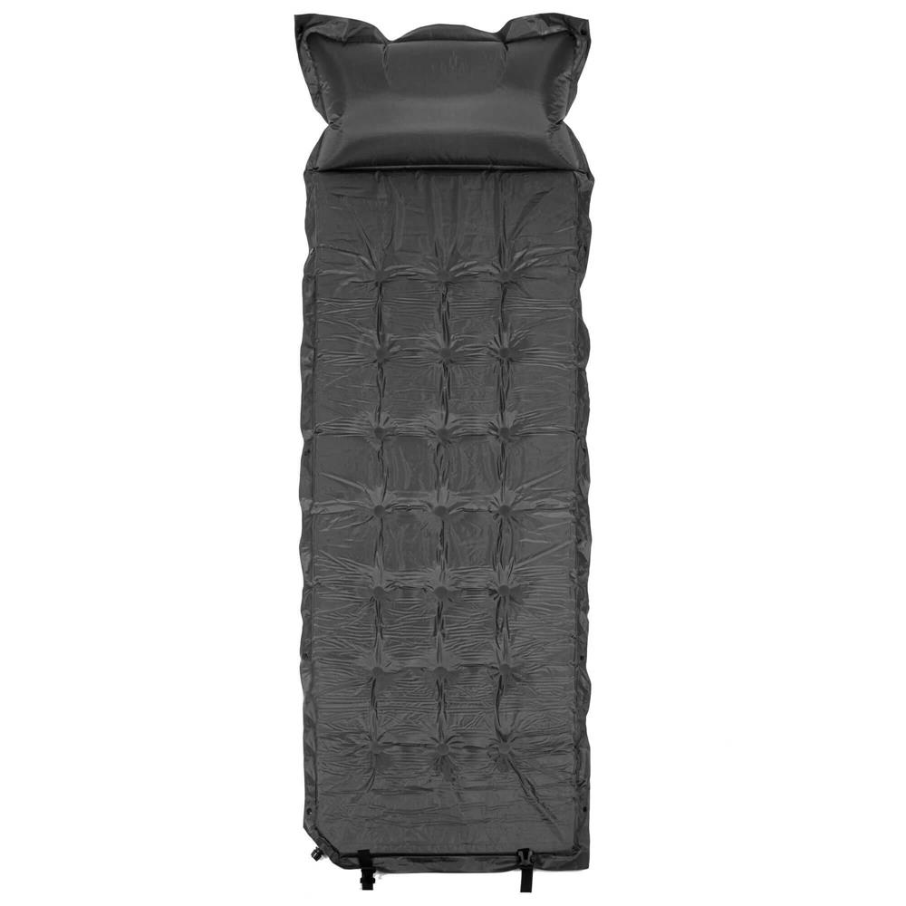 Saltea plabila cu perna din spuma poliuretanica, cu autoumflare, 193x68x3.5cm, gri Household NewTrend