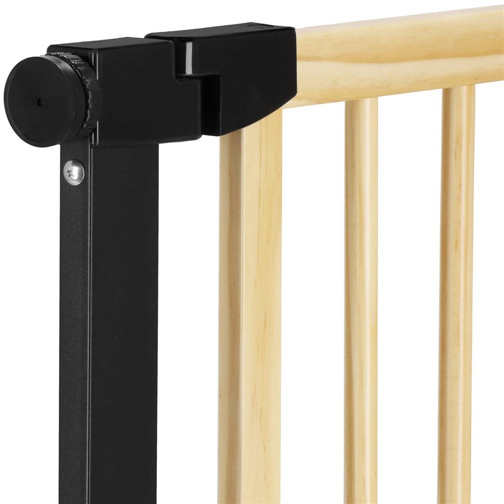 Poarta de siguranta Safety Gate pentru scari, ajustabila, din lemn cu structura otel, 96-103cm, negru maro Household NewTrend