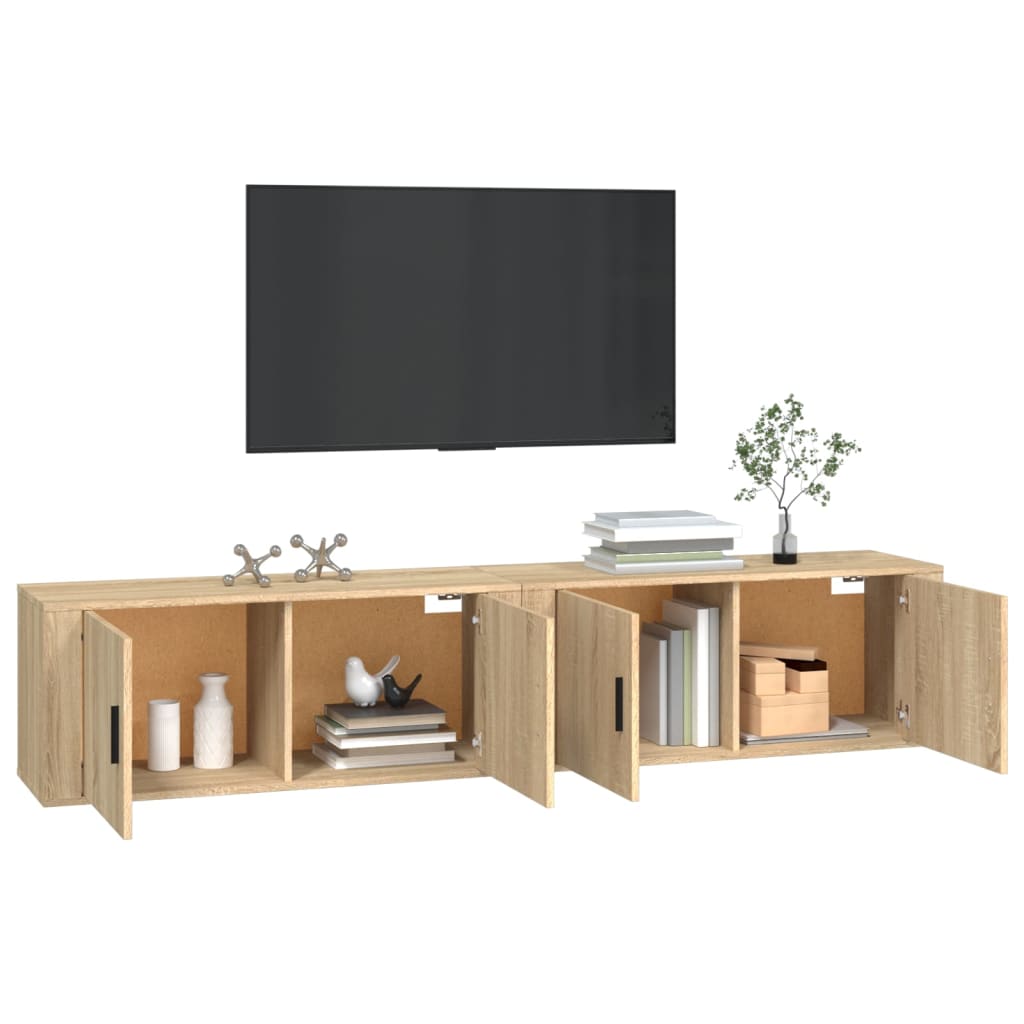 Dulapuri TV montate pe perete 2 buc stejar sonoma 100x34,5x40cm GartenMobel Dekor