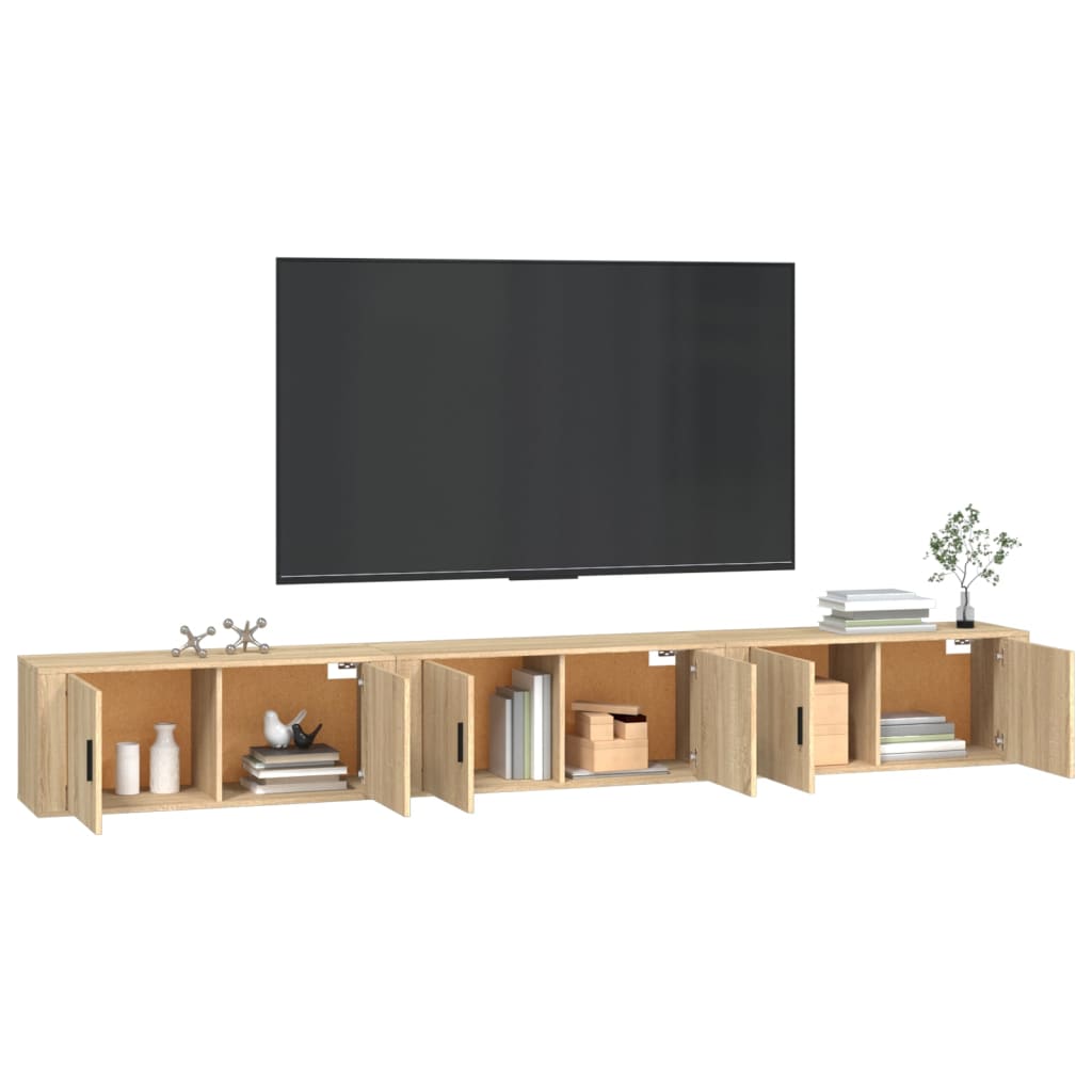 Dulapuri TV montate pe perete 3 buc stejar sonoma 100x34,5x40cm GartenMobel Dekor