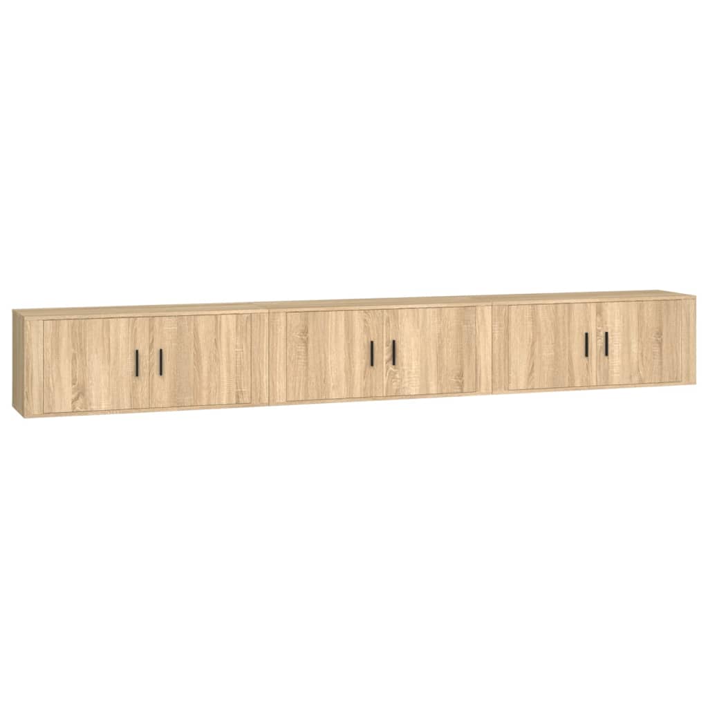 Dulapuri TV montate pe perete 3 buc stejar sonoma 100x34,5x40cm GartenMobel Dekor