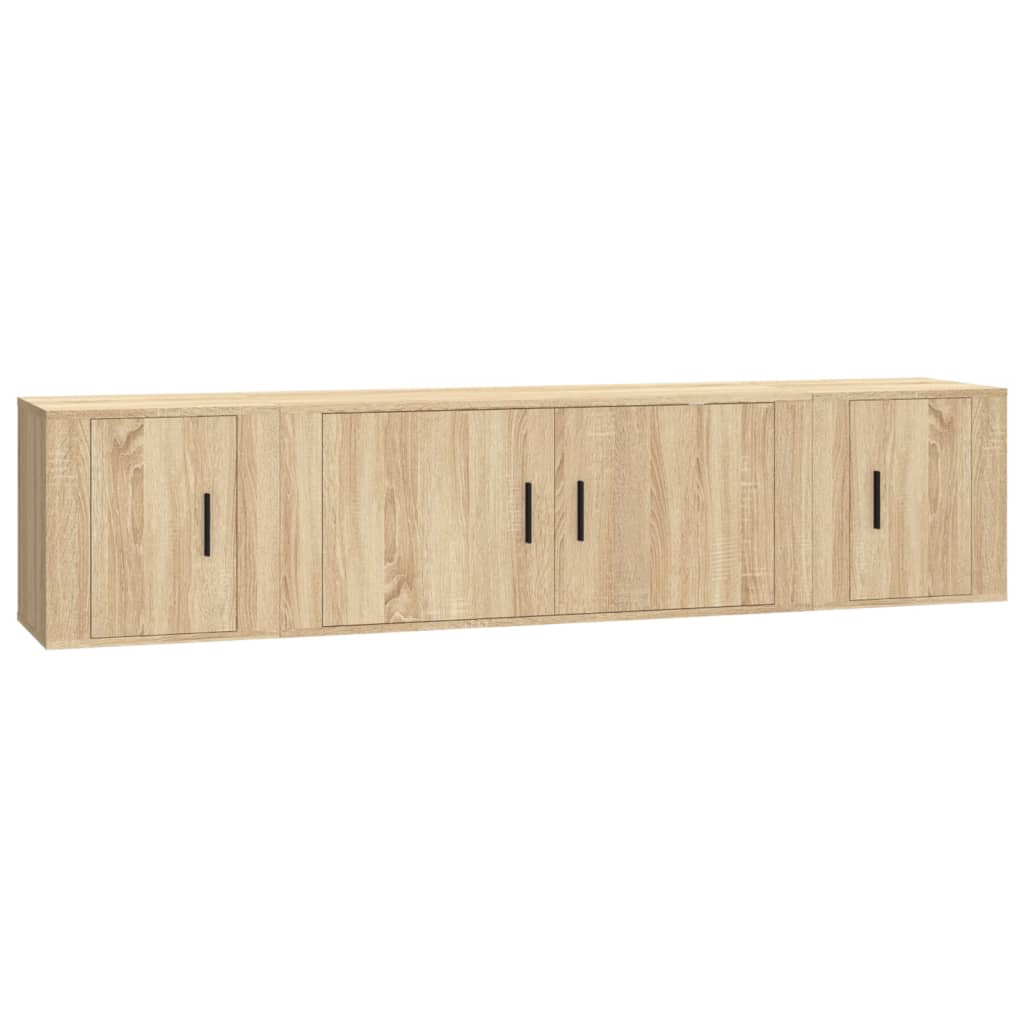 Set dulap TV, 3 piese, stejar sonoma, lemn prelucrat GartenMobel Dekor