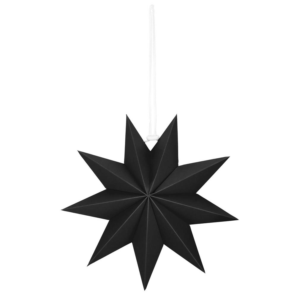 Stea decorativa 3D din hartie, cu 9 colturi, 30cm, neagra Household NewTrend