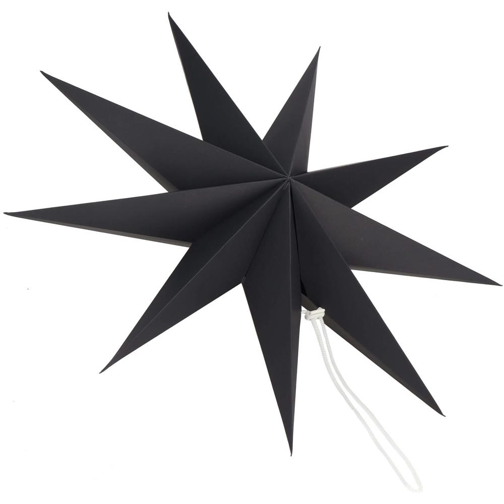 Stea decorativa 3D din hartie, cu 9 colturi, 60cm, neagra Household NewTrend