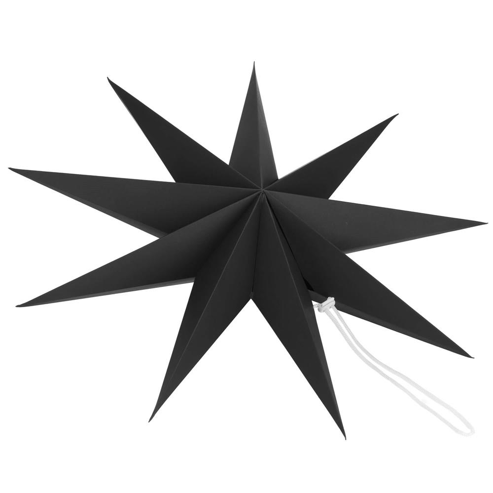 Stea decorativa 3D din hartie, cu 9 colturi, 60cm, neagra Household NewTrend