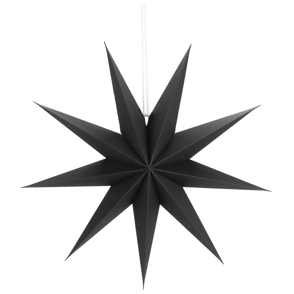 Stea decorativa 3D din hartie, cu 9 colturi, 60cm, neagra Household NewTrend