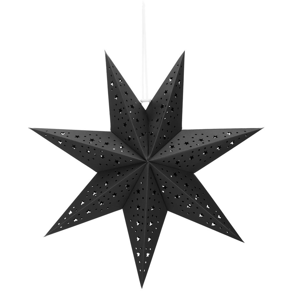 Stea decorativa 3D din hartie ajurata, 50cm, neagra Household NewTrend