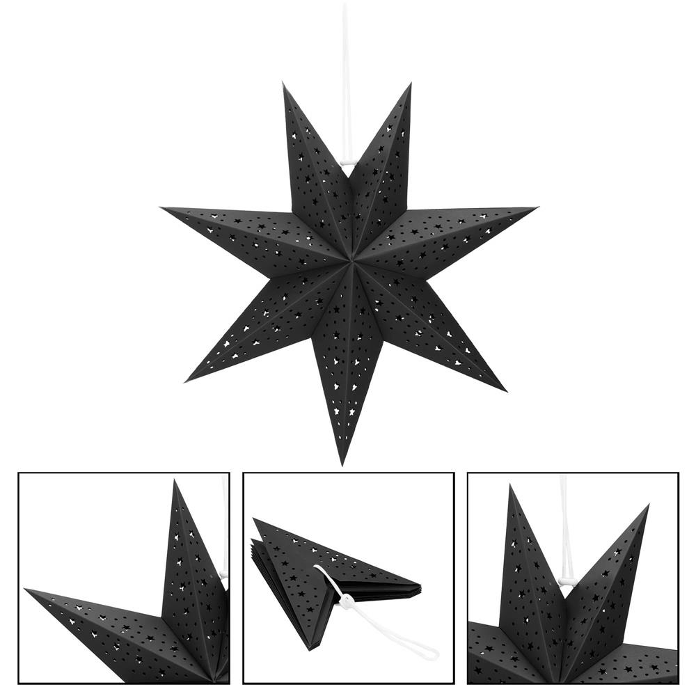 Stea decorativa 3D din hartie ajurata, 50cm, neagra Household NewTrend
