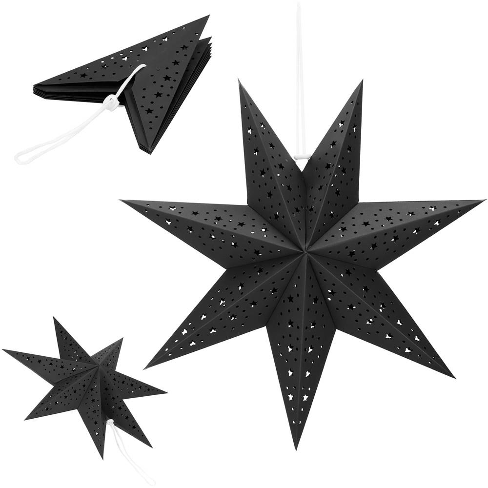 Stea decorativa 3D din hartie ajurata, 50cm, neagra Household NewTrend