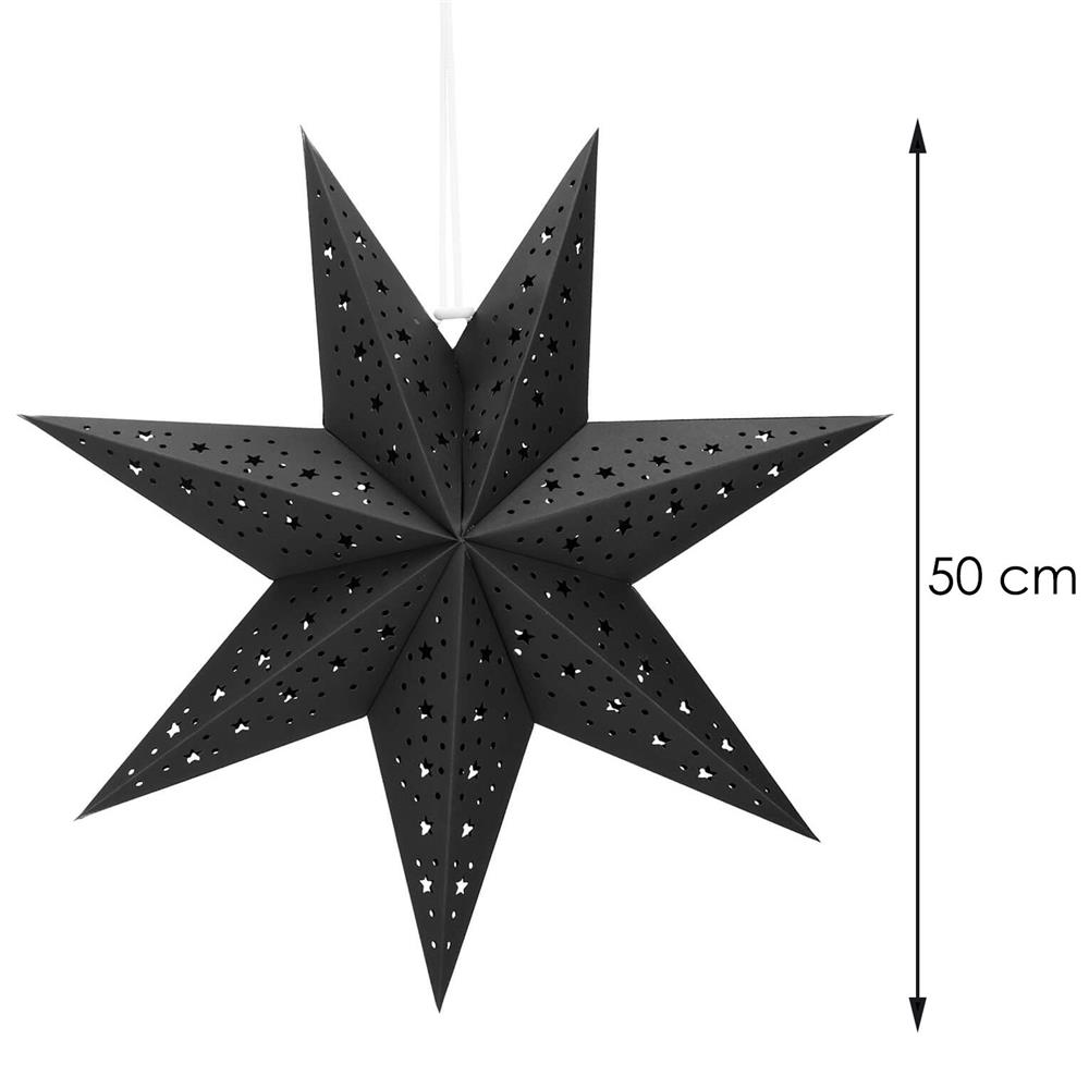 Stea decorativa 3D din hartie ajurata, 50cm, neagra Household NewTrend
