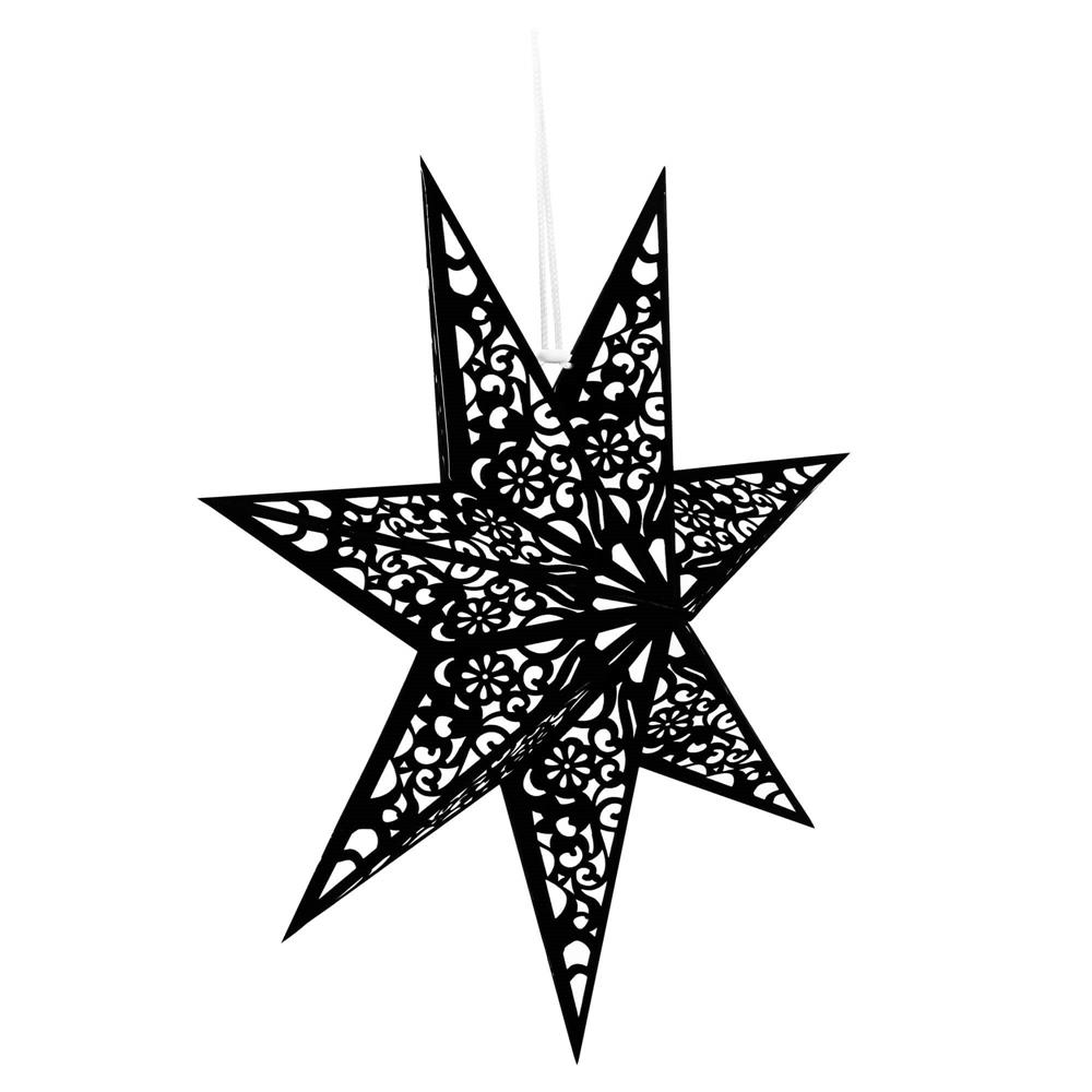Stea decorativa 3D din hartie si pasla ajurata, 50cm, neagra Household NewTrend