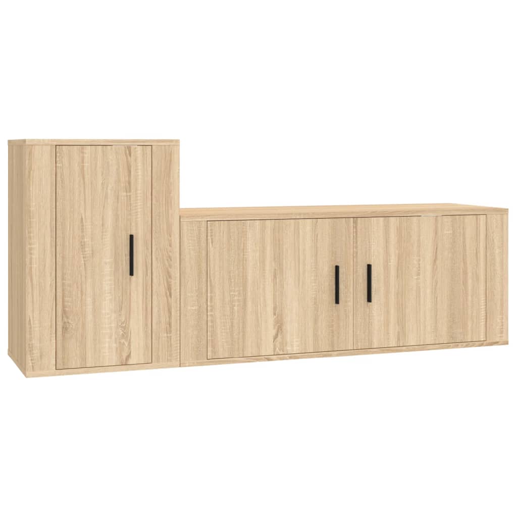 Set dulap TV, 2 piese, stejar sonoma, lemn prelucrat GartenMobel Dekor