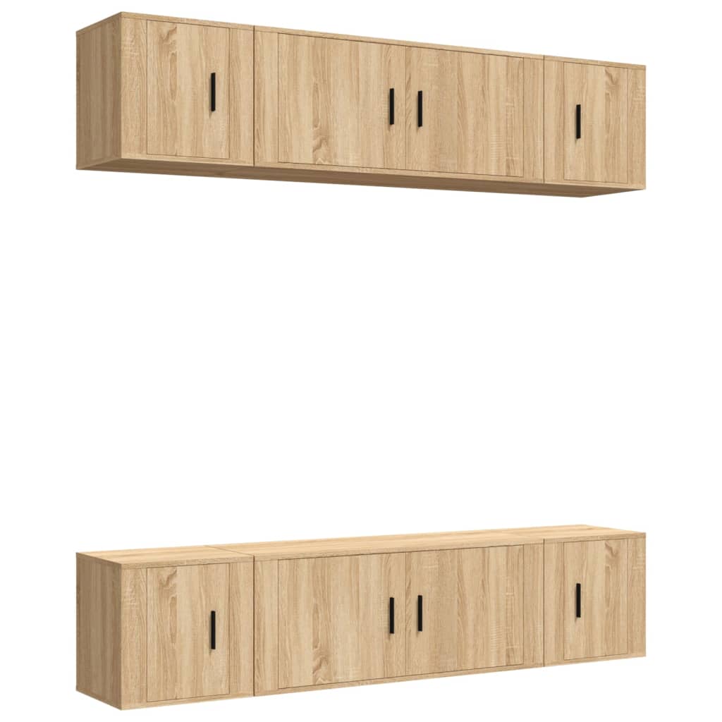 Set dulap TV, 6 piese, stejar sonoma, lemn prelucrat GartenMobel Dekor