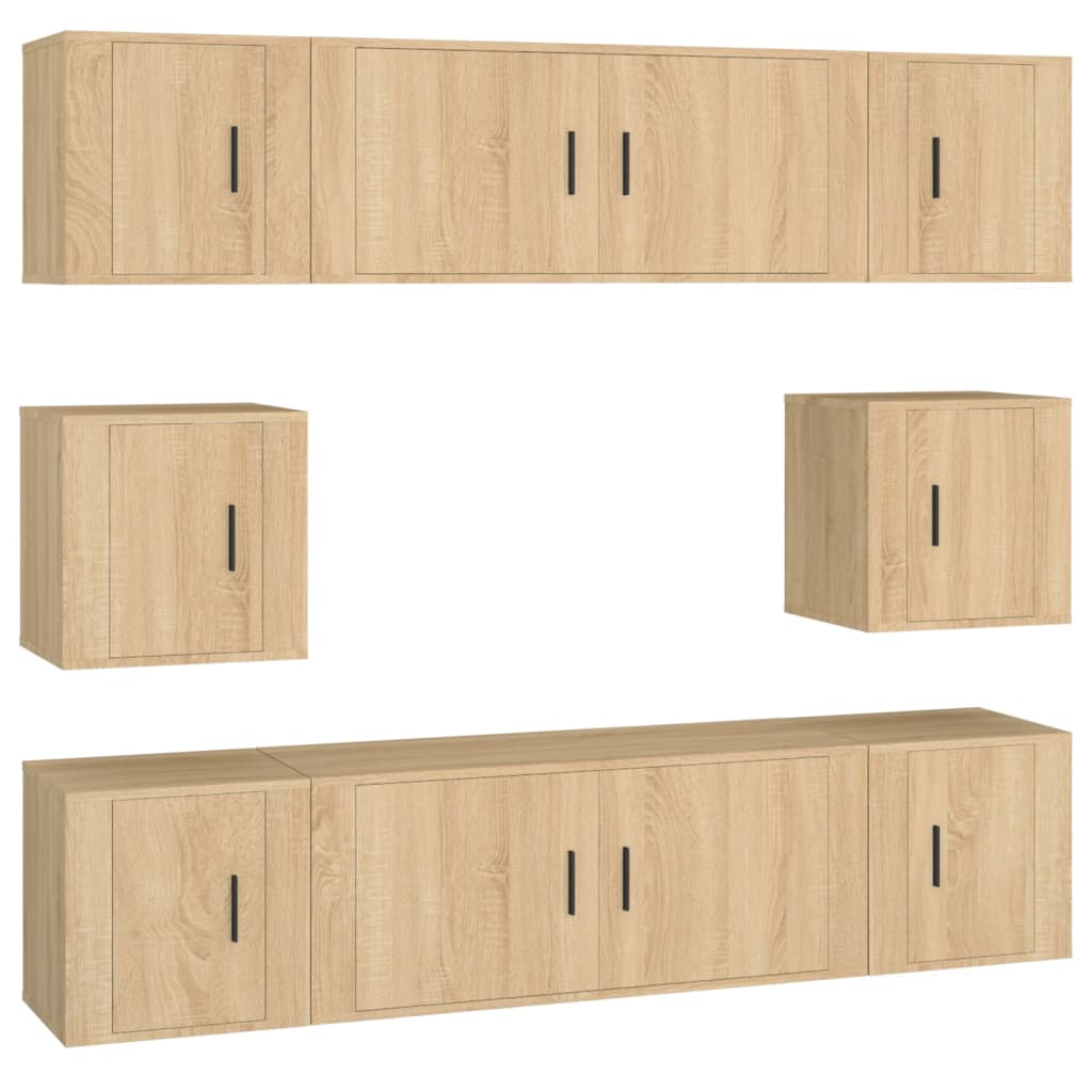 Set dulap TV, 8 piese, stejar sonoma, lemn prelucrat GartenMobel Dekor