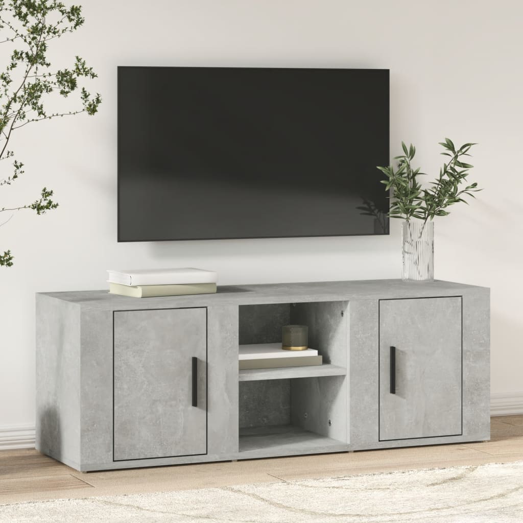 Comodă TV, gri beton, 100x31,5x35 cm, lemn prelucrat GartenMobel Dekor