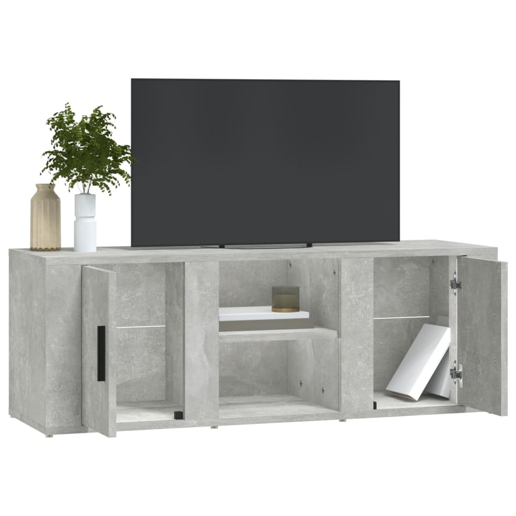 Comodă TV, gri beton, 100x31,5x35 cm, lemn prelucrat GartenMobel Dekor
